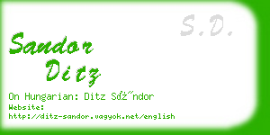 sandor ditz business card